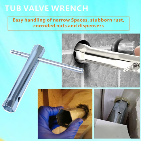 10Pcs Dual-Ended Shower Valve Socket Wrench Set Faucet Nut Removal Tool for Removing Tub & Shower Valve Plumbers Socket Set Compatible Extended Sp...