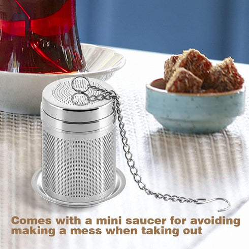 Tea Infuser, Extra Fine Mesh Loose Leaf Tea Steeper for Loose Tea 304 Stainless Steel Tea Strainers with Extended Chain Hook to Brew Loose Leaf Te...