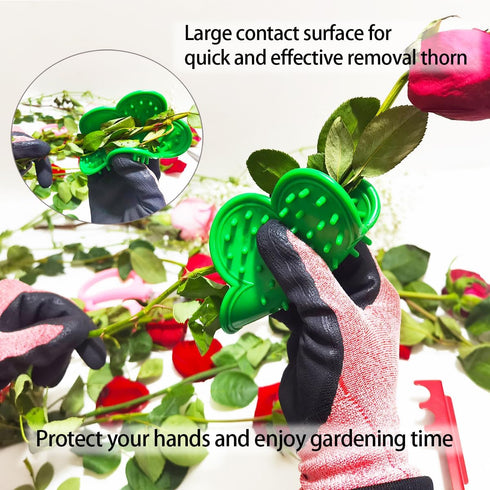 4PCS Gardening Gloves & Shears Scissor & Rose Thorn Stem Stripper Remover Tool, Flower Stem Stripper Tool for Garden & Florist supplies...
