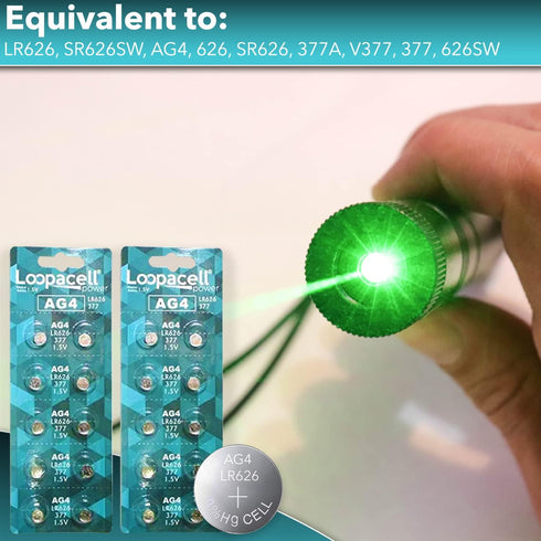 20 x LOOPACELL AG4 LR626 377 1.5V Alkaline Watch Batteries...