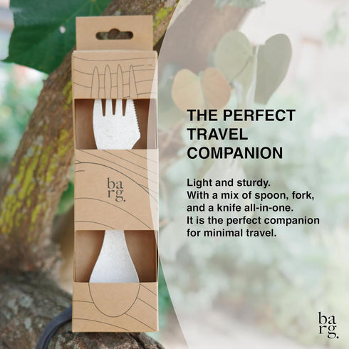 Spork by barg. Bamboo Fiber Travel Utensil for Everyday Use, BPA-free and Organic Material, Reuseable, Recyclable, 3-in-1 spoon-fork-knife, Light ...