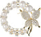 Wreath Brooch Natural Pearl Butterfly Scarf Buckle Pin Empty Holder Accessories Wedding Corsage, White Pearl (X2263-1-230)...