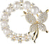Wreath Brooch Natural Pearl Butterfly Scarf Buckle Pin Empty Holder Accessories Wedding Corsage, White Pearl (X2263-1-230)...
