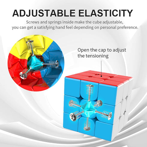 3x3x3 Speed Cube,Stickerless Magic Cube, Smooth Turning Puzzle Box with Anti-Sticky Design, The Most Educational Toy to Effectively Improve Your C...