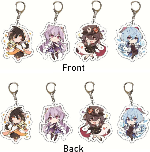 SUREHOME Genshin Impact Keychain set,29 Pack Acrylic Genshin Impact Figure Keychain Cute Feature Design Keyring Exquisite Anime Keychains Genshin ...