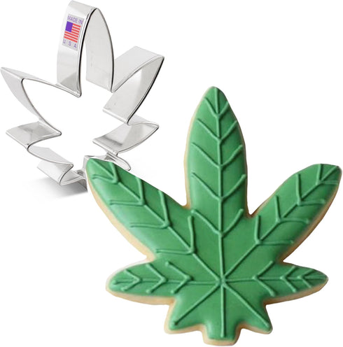 Ann Clark Cookie Cutters Marijuana Weed Leaf Cannabis Shaped Cookie Cutter 4/20 Gift, 3.5" made in USA...