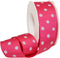 Morex Ribbon Grosgrain Ribbon, 1 1/2" x 20 yd, Socking Pink with White dots (3908.38/20-175)...
