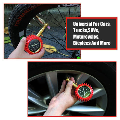 Tire Pressure Gauge 0-60 PSI - Heavy Duty Tire Gauge High Accurate with Large 2 Inch Easy to Read Glow Dial, Low – High Tire Gauge for Car, SUV & ...