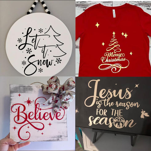 Christmas Welcome Stencils for Painting on Wood,Let It Snow Stencil for Porch Sign Merry Christmas Believe Snowman Drawing Templates for Shirts Pi...