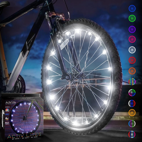 Activ Life Bike Light for Wheels (1 Tire, White) Popular Summer Ideas for Girls & Fun Gift Ideas for Him and Her- Popular Bicycle Decorations for ...