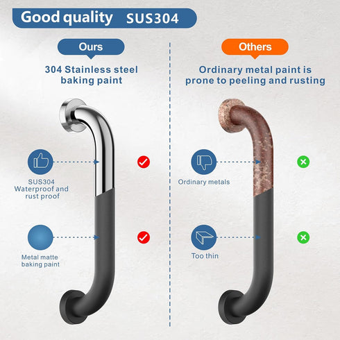 Stair Hand Railing,Safety Handle Bar,Iron Outdoor Deck Rail,Safety Handle Bar,Banister Rail Deck Hand Rail Rustic Pipe Handle Wall Mount Stainless...