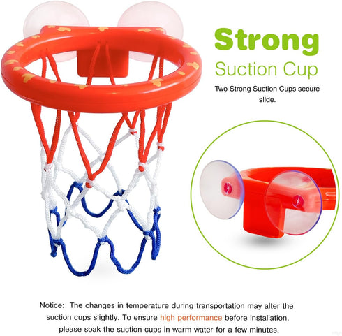 Bath Toys, Bathtub Basketball Hoop for Kids, Toddlers, Boys, and Girls, 3 Balls No Holes, Mold Free Bath Toys and Strong Suction Cup, Fun Bathtub ...