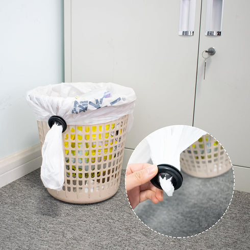 4 PCS Trash Bags Cinch Black, Reusable Trash Liner Cinch to Hold Garbage Bags in Place, Trash Bags Cinch for Securing Trash Liners Prevents Liners...