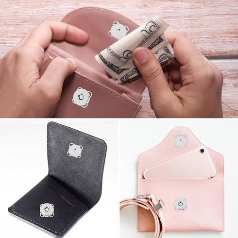 MIDELONG 12 Sets Plum Magnetic Snaps Buttons, Magnetic Purse Closures Fasteners Magnetic Button Clasps Snaps for Purses Bags Clothes Handbags Scra...