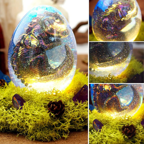 3D Dragon Egg Resin Molds Silicone, Dragon Silicone Mold Set for Epoxy Resin Casting, Ornament Keychain Cute Mold, DIY Resin Candle Concrete Cemen...