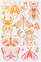 8 Styles Insects Stencil Large Flower Big Bug Stencil 15.7×23.6inch Butterfly Moth Moon Leaves Pattern Reusable Floral Animal Insect Template for ...