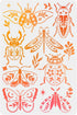 8 Styles Insects Stencil Large Flower Big Bug Stencil 15.7×23.6inch Butterfly Moth Moon Leaves Pattern Reusable Floral Animal Insect Template for ...