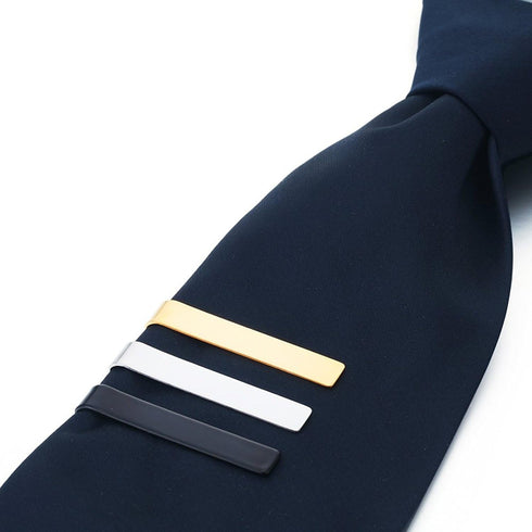 SHUYUE 3 Pc Set 1.9 Inch Skinny Tie Bar Clip - Silver,Black,Gold...