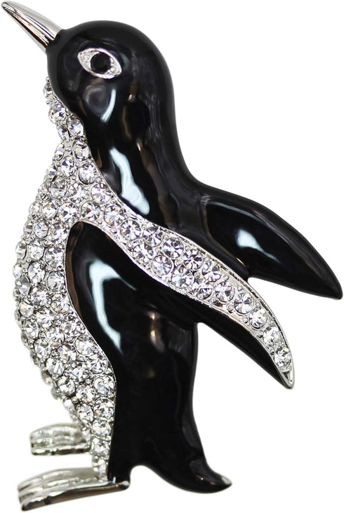 Faship Clear Crystal Penguin Pin Brooch...