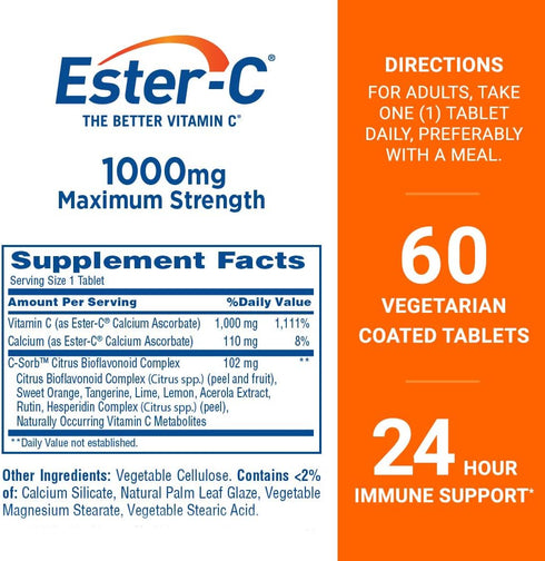 Ester-C® Vitamin C, 1,000 mg, 60 Coated Tablets...