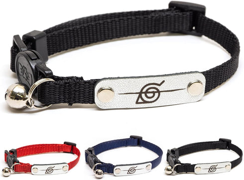 Naruto Cat Collars for Girl Cats, Boy Cats & Small Kitten Collar with Bell | Officially Licensed Naruto Shippuden Hidden Leaf Village Headband Bre...