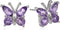 Amazon Collection Sterling Silver Genuine African Amethyst Butterfly Stud Earrings...