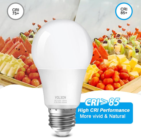 A19 LED Light Bulb, 9 Watt Equivalent 60 Watt Led Light Bulb, Bright Light Bulb 850LM, Non-Dimmable, Daylight White 5000K, Standard E26 Base, CRI ...