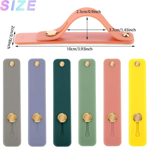 Weewooday 6 Pieces Phone Grip Holder Cell Phone Grip Strap Telescopic Finger Strap Stand Universal Finger Kickstand for Most Smartphones(Vibrant C...
