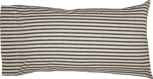 VHC Brands Ashmont Farmhouse Stripe Pillow Case Set of 2, Charcoal Grey and Ivory/Creme, Extra Large King Size- 21x40...