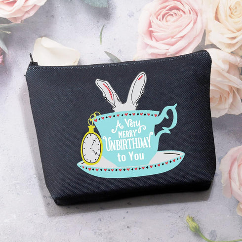 BDPWSS Makeup Bag for Travel, Alice Theme, A Very Merry Unbirthday to You, Soft Polyester, Waterproof, Cosmetic Case for Friends, Sister, Female.....