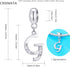 26 Letter Pendant Charms, Polished 925 Sterling Silver Complete Initial A-Z Dangling CZ Stone Alphabet Beads, fits European Bracelet Necklace, Gif...