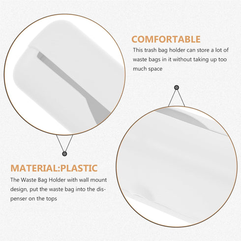 Luxshiny Plastic Bag Holder Wall-mounted Trash Bag Dispenser Kitchen Grocery Bags Storage Easy Hanging over Cabinet Door under Sink Bag Saver Orga...