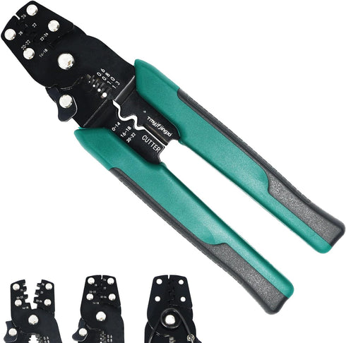 Wire Connectors Crimping Tool 22-10AWG Multifunctional Stripping Crimping Pliers with Stripper Cutter Terminal Crimper and Stripper Electrical Cri...