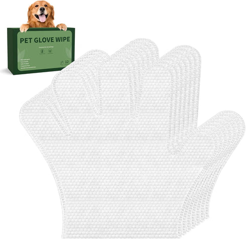 ORDORA Pet Cleaning Gloves for Dogs and Cats?Cleaning & Deodorizing Grooming Gloves, 12 Pack - All-in-One Grooming Solution for Daily Care and Tra...