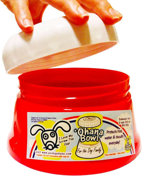 ‘Ohana Bowl - The Portable Travel Dog Bowl with a Twist Cap Lid...