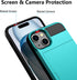 Vofolen Case Compatible with iPhone 15 with Card Holder, Dual Layer Shockproof Wallet Phone Case Hidden Card Slot Sliding Protective Hard Shell Ba...