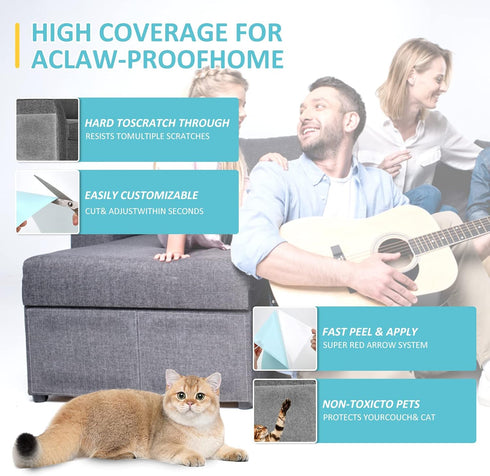 Couch Corner Furniture Protector from Cats, Double Sided Sofa Anti Scratching Sticky Tape, Corner Couch Protector for Cats, Cat Scratch Deterrent ...