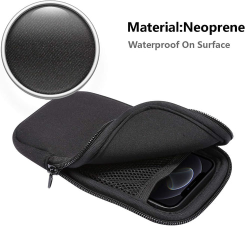 ZORSOME Neoprene Phone Pouch for iPhone 12 mini(5.4),SE 2020,11 Pro,XS,X,8,6,5.4 inch Universal Cell Sleeve Mobile Bag with Zipper, Neck Lanyards ...