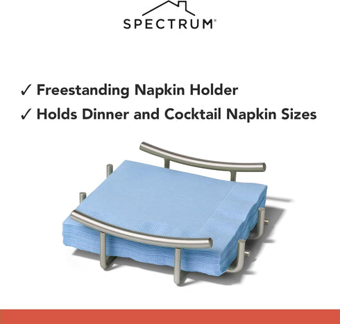 Spectrum Diversified Euro Flat Paper Napkin Holder, Napkin Dispenser for Dining Room & Kitchen Tables, Kitchen Décor & Organization...
