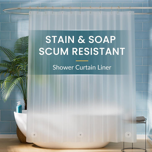 Titanker Long 72 x 78 Plastic Inside Shower Curtain Liner Frosted Waterproof PEVA Shower Curtains for Bathroom with Magnets and Rustproof Metal Gr...