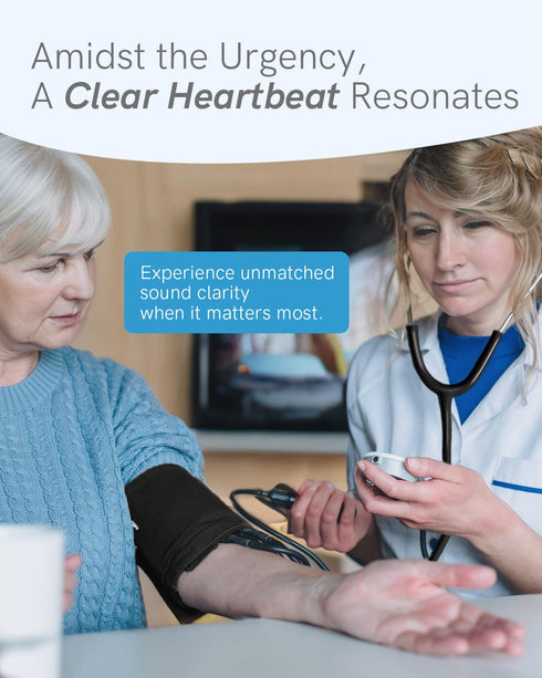 FriCARE Black Stethoscope - Single Head Stethoscopes for Nurses Home Health Use - Estetoscopio First Aid Accessories, StethoMedic Essentials, Adul...