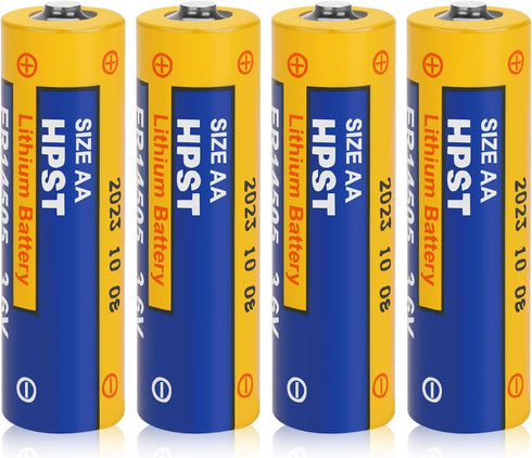 ER14505 Battery 3.6 Volt Lithium Battery AA 2400mAh 4 Pack Non-Rechargeable Battery SB-AA11 LS14500 TL-5903 SL-360 SAFT LS14500...