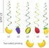 30Ct Tutti Frutti Hanging Swirl Decorations, Tropical Fruit Party Supplies, Summer Birthday Theme, Luau Kids Decor for First 1st Boys Girls Baby S...