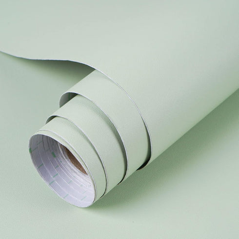 Mecpar Light Green Wallpaper 15.7" x 118" Green Contact Paper Green Peel and Stick Wallpaper Vinyl Self-Adhesive Removable Thicken Wallpaper for R...