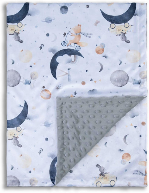 Baby Blankets for Unisex Boys Girls, Super Soft Nursery Minky Blankets, 30 x 40 inch Outer Space Printed Bed Throws Newborn (Planet Fox)...