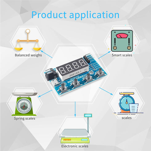 HX711 Digital Load Cell Module, Weight Sensor A/D Module with Display 24 Bit Weighing Scale Smart Arduino Load Cell Arduino Display/for Arduino...