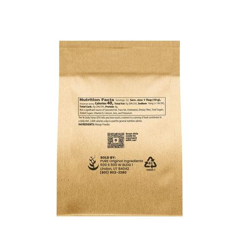 Pure Original Ingredients Mango Powder Made From Real Mangos, Drink & Smoothie Mix-in, Non GMO...