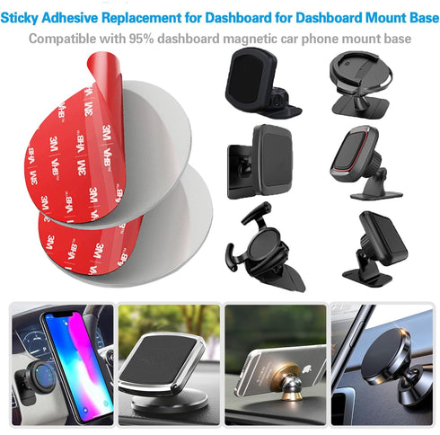 3 M Double Sided Adhesive Pads,Car Mount Sticky Pad Replacement. 3 M Sticky Dash Cam Mounting Tape.Heavy Duty Tape Sticker for Dashboard &Daily Us...