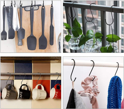 14 Pcs Heavy Duty 4.7 Inches Extra Large S Shape Hooks Heavy-Duty Metal Hanging Hooks Apply Kitchenware Bathroom Utensils Plants Towels Gardening ...