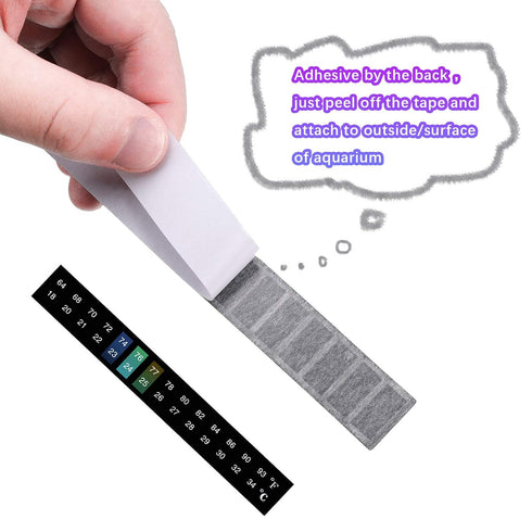 Zonon 12 Pcs Stick on Thermometer Strips Horizontal Thermometer Stickers Digital Temperature Display for Fermenting, Brewing, Wine, Beer, 64-93 Fa...